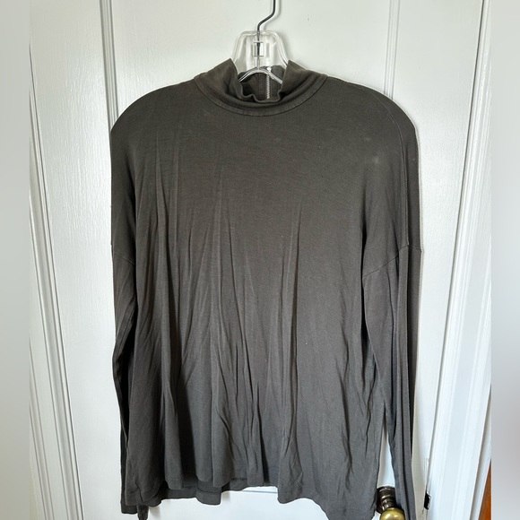 Lafayette 148 New York Charcoal Long Sleeve Tee - Picture 1 of 5